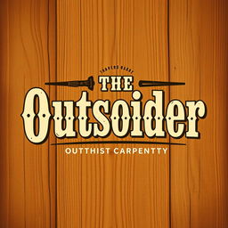 A logo design for a carpentry business featuring the text 'The Outsider', styled like an old west poster