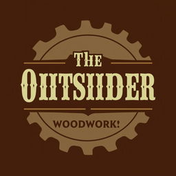 A logo design for a woodworking shop featuring the text "The Outsider" in a vintage Wild West style