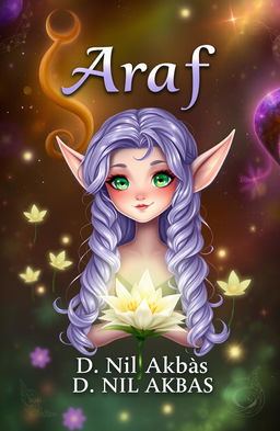 A book cover design for the title 'Araf', featuring a cute female elf character