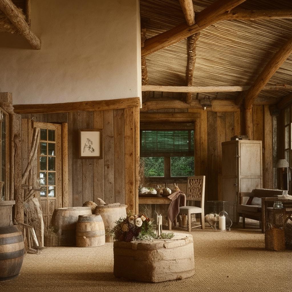 A scene with a traditional rustic setting, showcasing a perfect blend of simplicity and elegance.