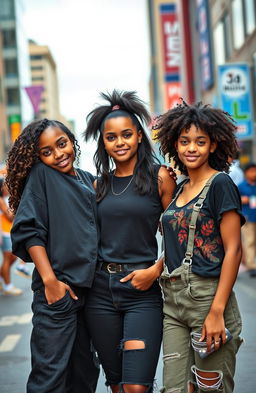 A trio of girls showcasing a strong friendship