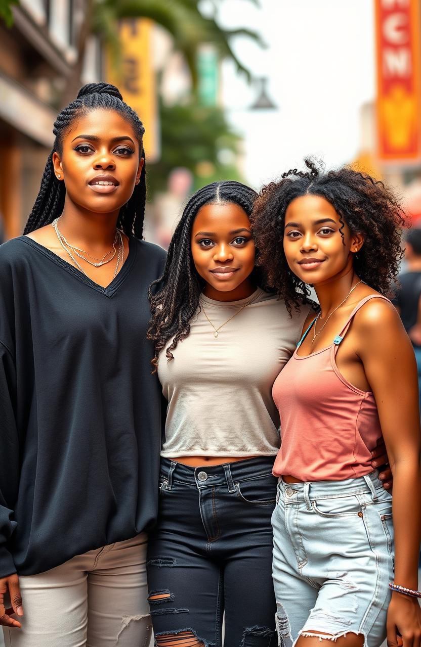 A trio of girls showcasing a strong friendship