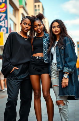 A trio of girls showcasing a strong friendship