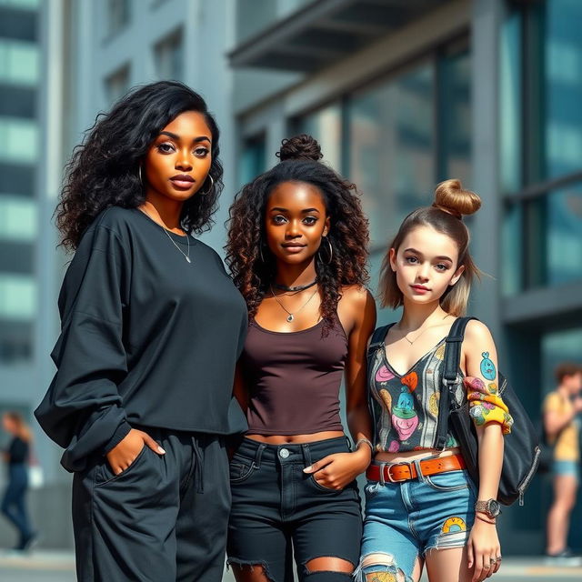 A trio of girls representing a strong friendship