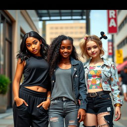 A trio of girls representing a strong friendship