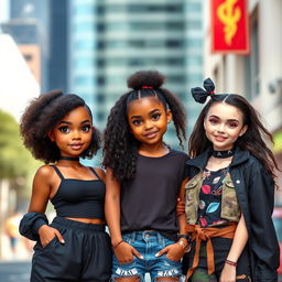 A trio of girls representing a strong friendship