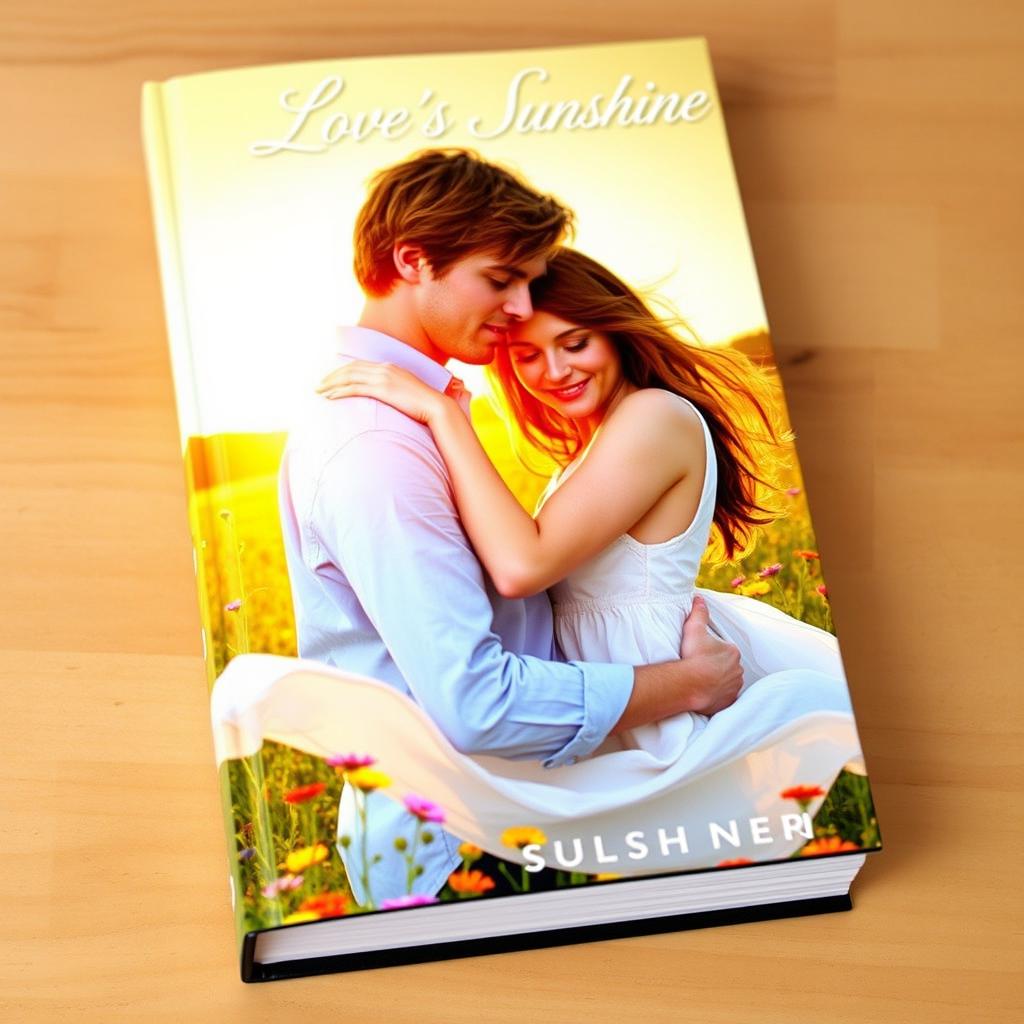 A captivating book cover for a romantic novel titled "Love's Sunshine"