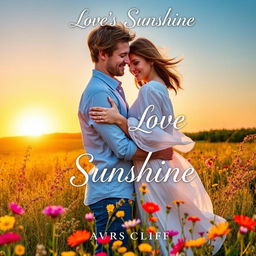A captivating book cover for a romantic novel titled "Love's Sunshine"