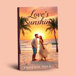 A striking book cover for a romantic novel titled "Love's Sunshine" by Phoenix Pole