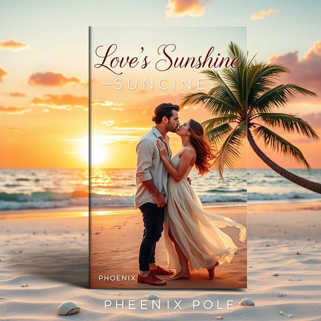 A striking book cover for a romantic novel titled "Love's Sunshine" by Phoenix Pole