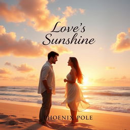 A mesmerizing book cover for a romantic novel titled "Love's Sunshine" by Phoenix Pole