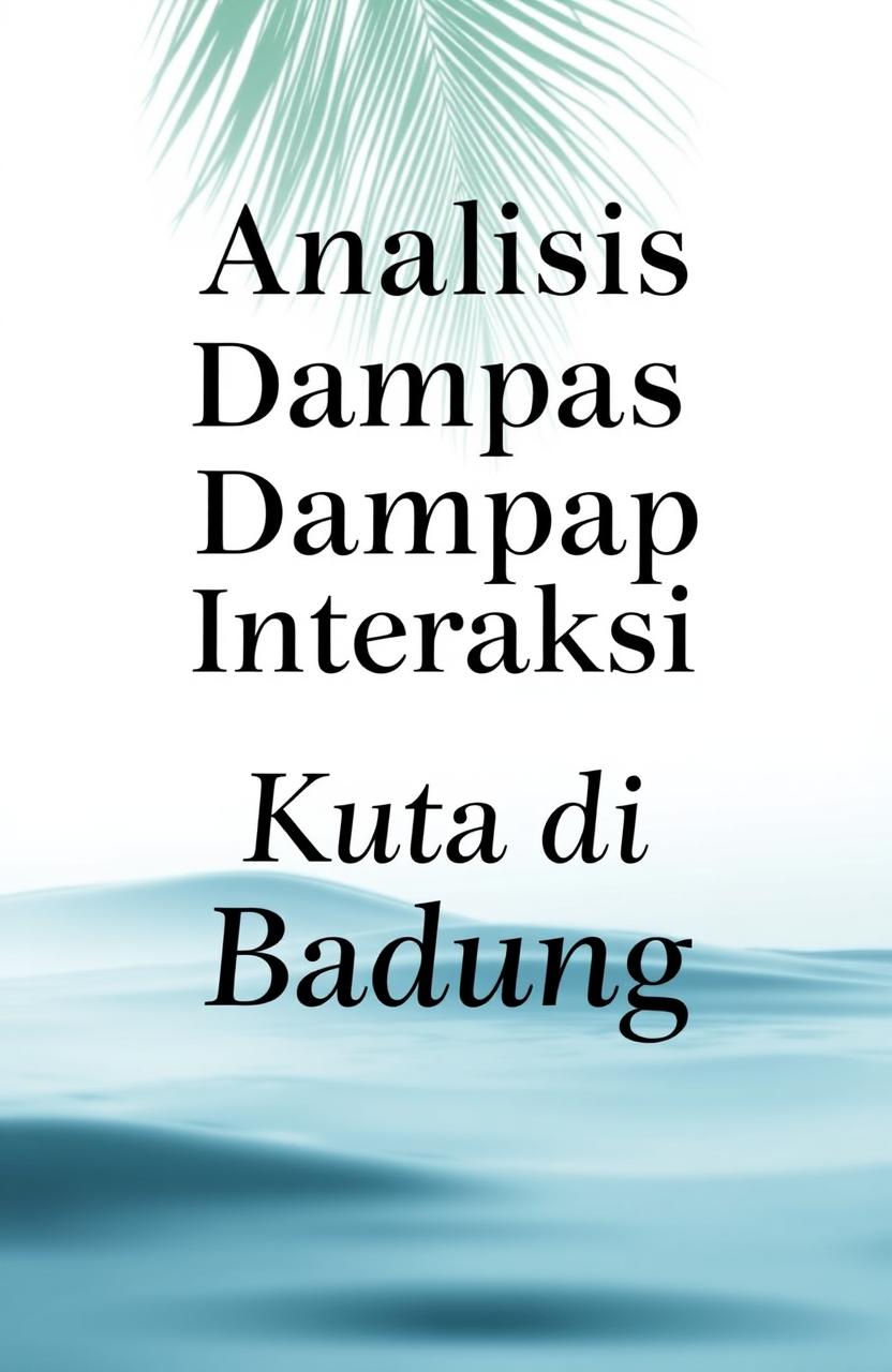 A plain book cover design for a book titled 'Analisis Dampak Interaksi Kuta di Badung'