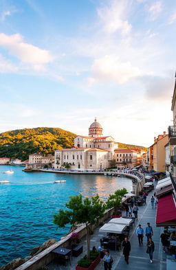 A picturesque coastal view of Sebenico (Šibenik), Croatia, featuring the stunning St