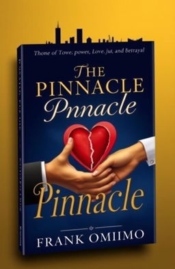 A book cover design for a novel titled 'The Pinnacle', featuring a blend of political themes, love, and betrayal