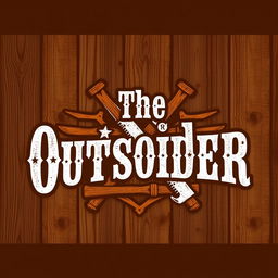 A logo design for a carpentry business featuring the text "The Outsider" styled in an Old West theme