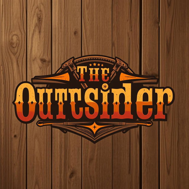 A logo design for a carpentry business featuring the text "The Outsider" styled in an Old West theme