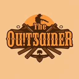 A logo design for a carpentry workshop featuring the exact text "The Outsider" in an Old West style