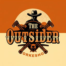 A logo design for a carpentry workshop featuring the exact text "The Outsider" in an Old West style