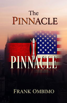A classy novel cover for "The Pinnacle" by Frank Ombimo, embodying themes of politics, love, betrayal, and power