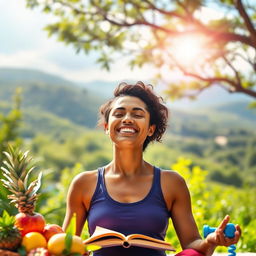 A vibrant and inspiring scene illustrating the transformation of emotional health through vibrant colors