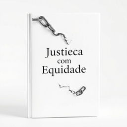 A white book cover design featuring broken chains symbolizing freedom and justice