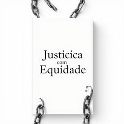 A white book cover design featuring broken chains symbolizing freedom and justice