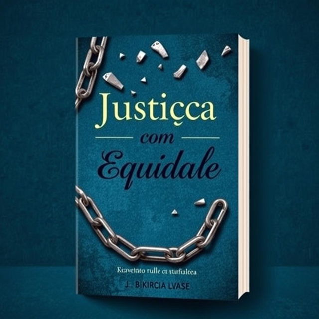 A book cover design featuring broken chains symbolizing freedom and justice