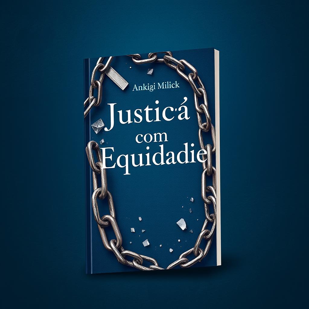 A book cover design featuring broken chains symbolizing freedom and justice