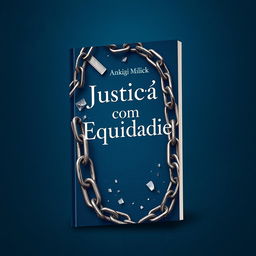 A book cover design featuring broken chains symbolizing freedom and justice