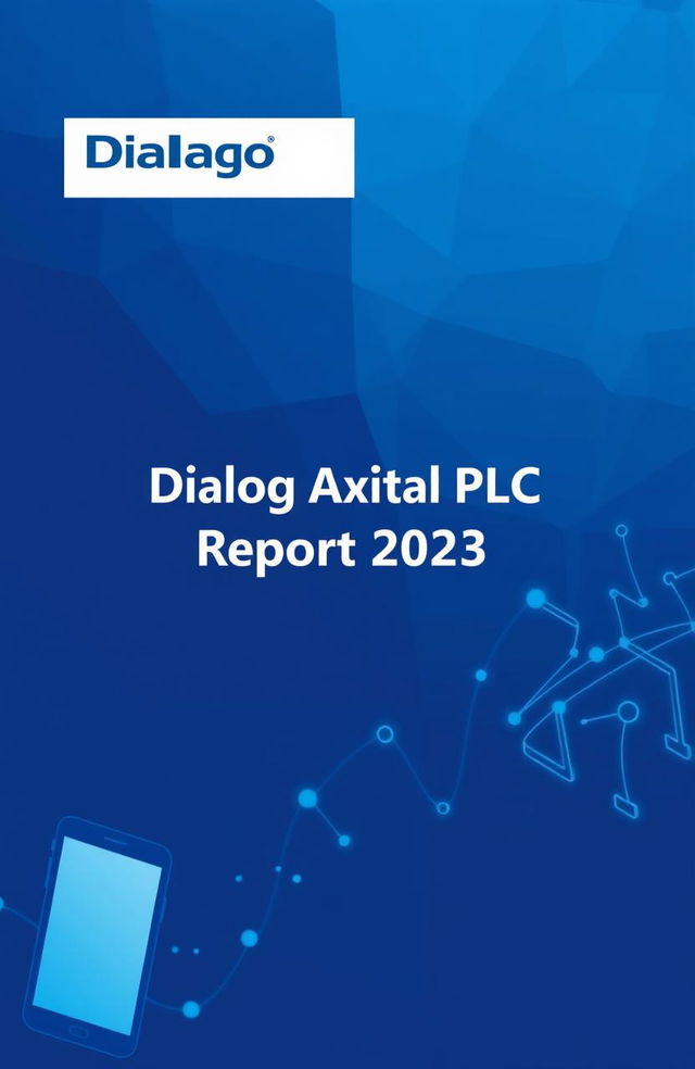 The cover design for a corporate report on Dialog Axiata PLC, featuring a modern and clean layout that includes the company's logo prominently at the top