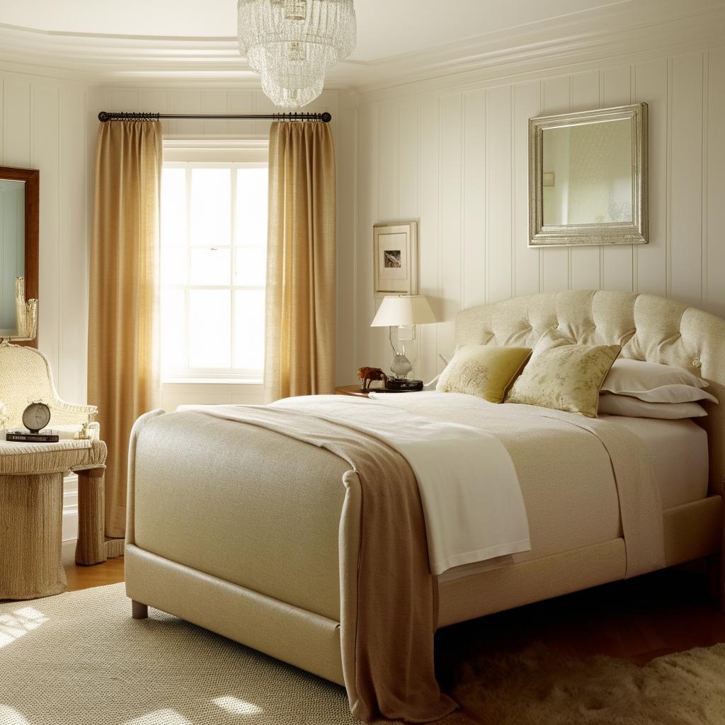 A classic-style bedroom, featuring a traditional, comfortable-looking bed as its focal point.