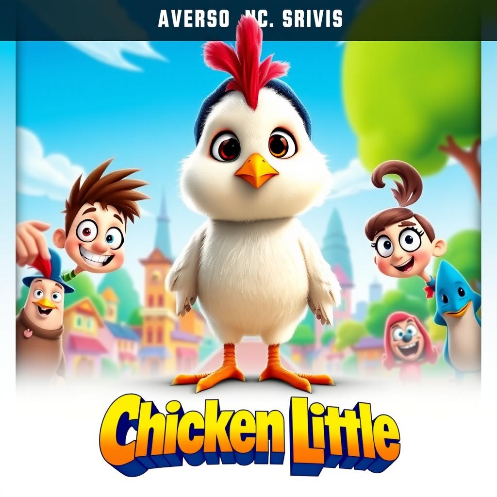 A vibrant and colorful movie poster for the animated film 'Chicken Little'