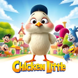 A vibrant and colorful movie poster for the animated film 'Chicken Little'