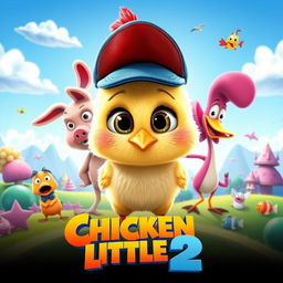 A vibrant and playful movie poster for the hypothetical animated film 'Chicken Little 2'