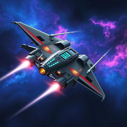 A striking spaceship inspired by the Star Wars universe, featuring a combination of sharp lines and organic curves in its design