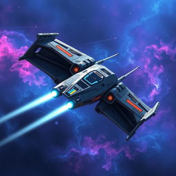 A striking spaceship inspired by the Star Wars universe, featuring a combination of sharp lines and organic curves in its design