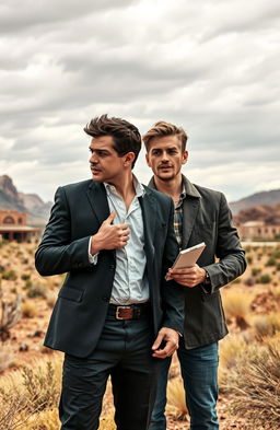 A male detective and a male journalist work together passionately on a dark, intense crime investigation involving Mexican immigrants in Arizona