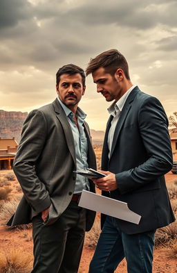 A male detective and a male journalist work together passionately on a dark, intense crime investigation involving Mexican immigrants in Arizona