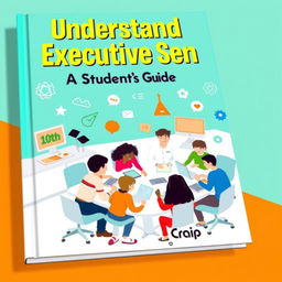 A visually engaging book cover designed for 10th graders, focusing on the topic of 'Executive Services Center'
