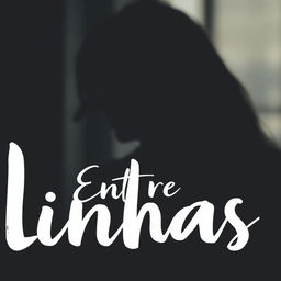 A book cover design for 'Entre Linhas' featuring a distant, slightly blurred silhouette of a person in the background, creating a sense of introspection and mystery