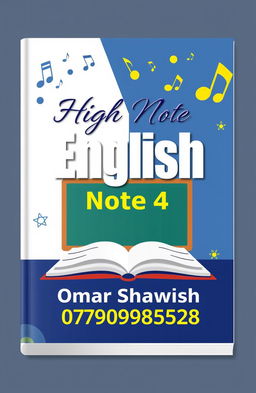 A book cover design for a title 'High Note 4' featuring the subject of English