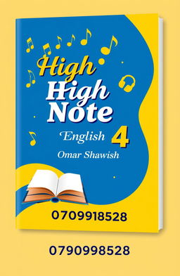 A book cover design for a title 'High Note 4' featuring the subject of English