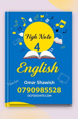 A book cover design for a title 'High Note 4' featuring the subject of English