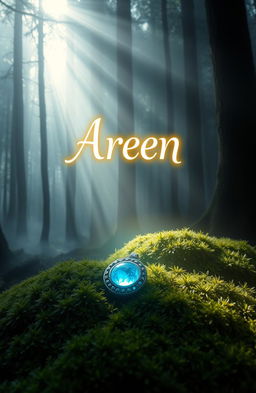 A mystical misty forest with ethereal sunlight breaking through the tall trees, creating soft beams of light that illuminate the surroundings