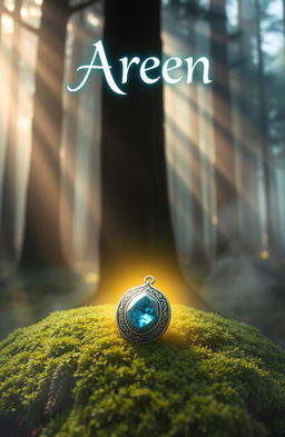 A mystical misty forest with ethereal sunlight breaking through the tall trees, creating soft beams of light that illuminate the surroundings