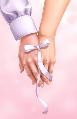 A romantic illustration of two hands beautifully entwined, symbolizing love and connection