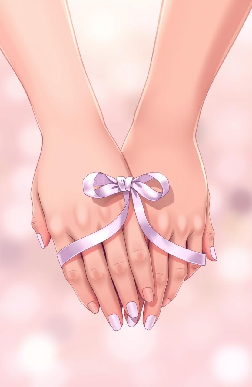 A romantic illustration of two hands beautifully entwined, symbolizing love and connection