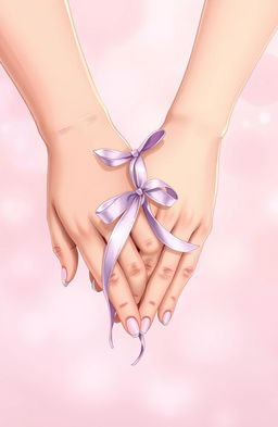A romantic illustration of two hands beautifully entwined, symbolizing love and connection