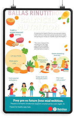 A health-focused poster emphasizing balanced nutrition for teenagers, showcasing a variety of healthy food options like fruits, vegetables, whole grains, and lean proteins