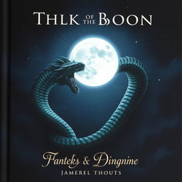 A dark-themed book cover illustration that features a striking full moon casting a bright, silvery light across an ominous night sky filled with distant stars